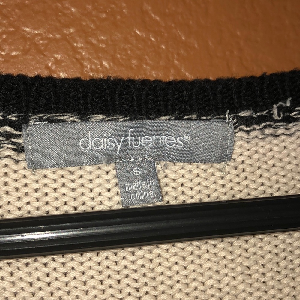 🌻Daisy Fuentes Tri-Color Cotton Sweater - Small - Picture 5 of 7